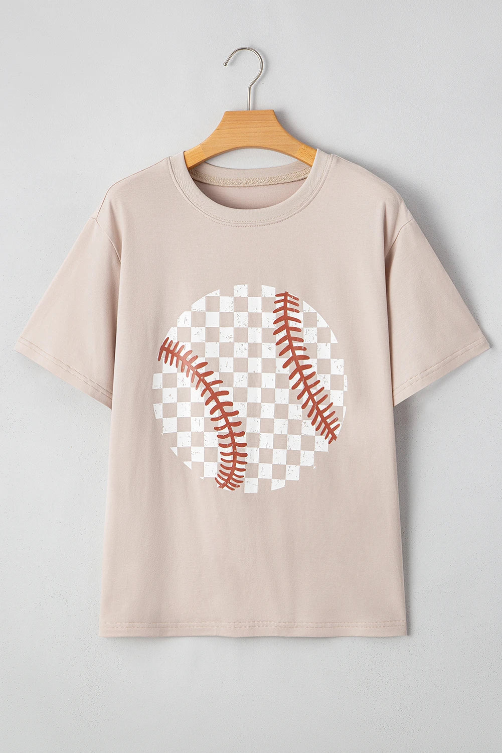 Checkered Baseball Graphic T-Shirt