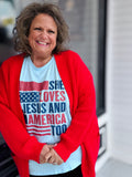 SHE LOVES JESUS AND AMERICA TOO Graphic T-Shirt