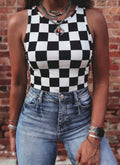 B&W Checkered Slim Tank