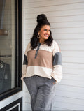 Colorblock Waffle Knit Henley Top