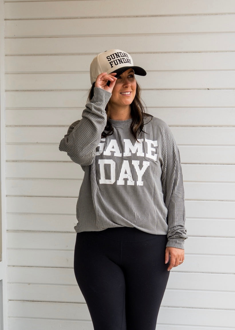 SUNDAY FUNDAY Two-Tone Canvas Hat