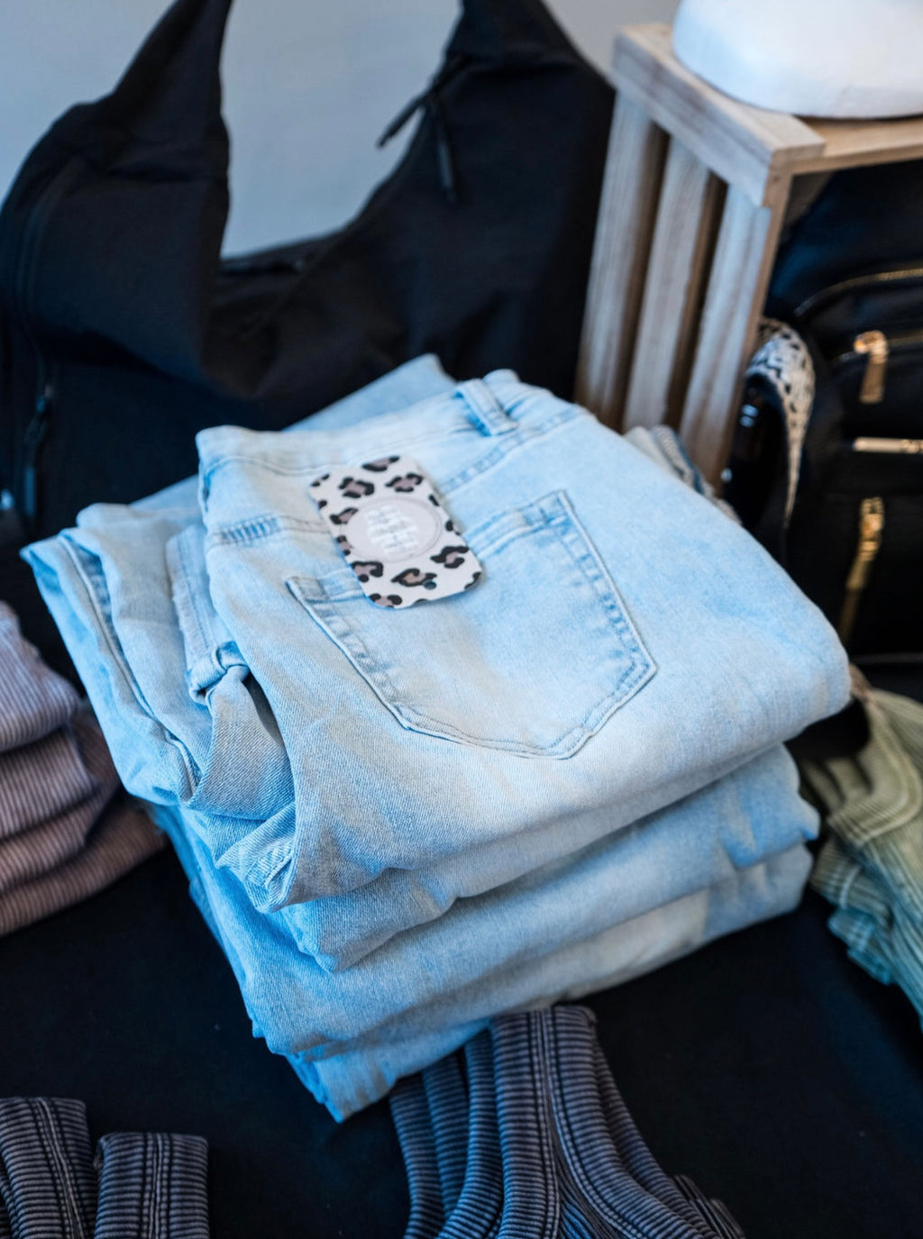 Light Wash Distressed Flare Jeans