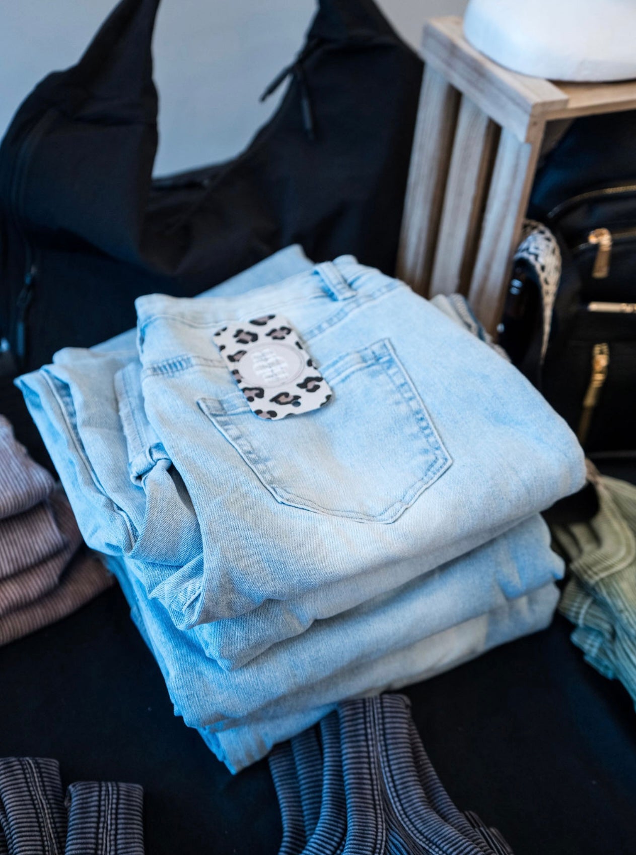 Light Wash Distressed Flare Jeans