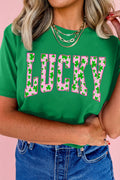 LUCKY Clover Printed Graphic T-Shirt