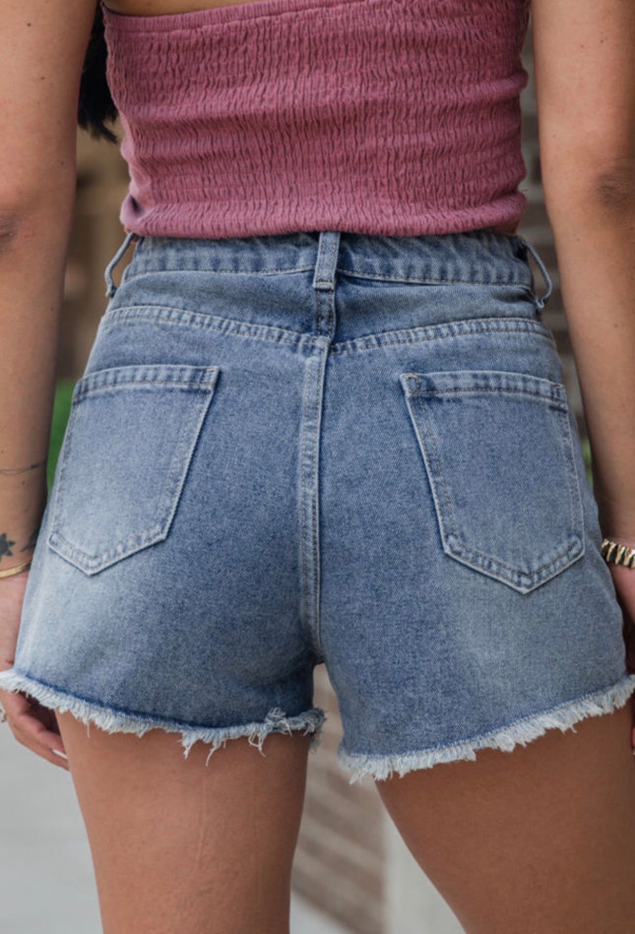 Dusk Blue Pearl Jean Shorts