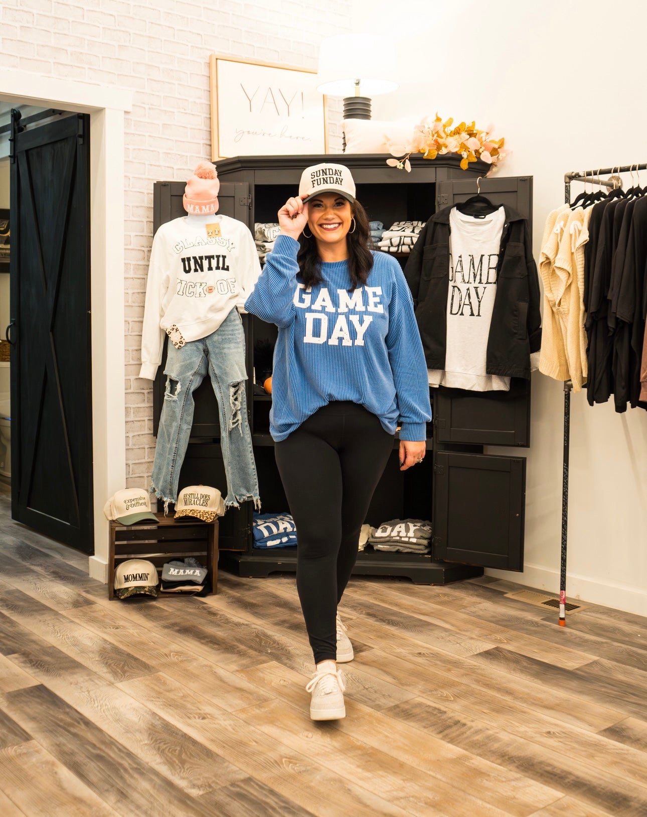 GAME DAY Ribbed Crewneck Sweatshirt