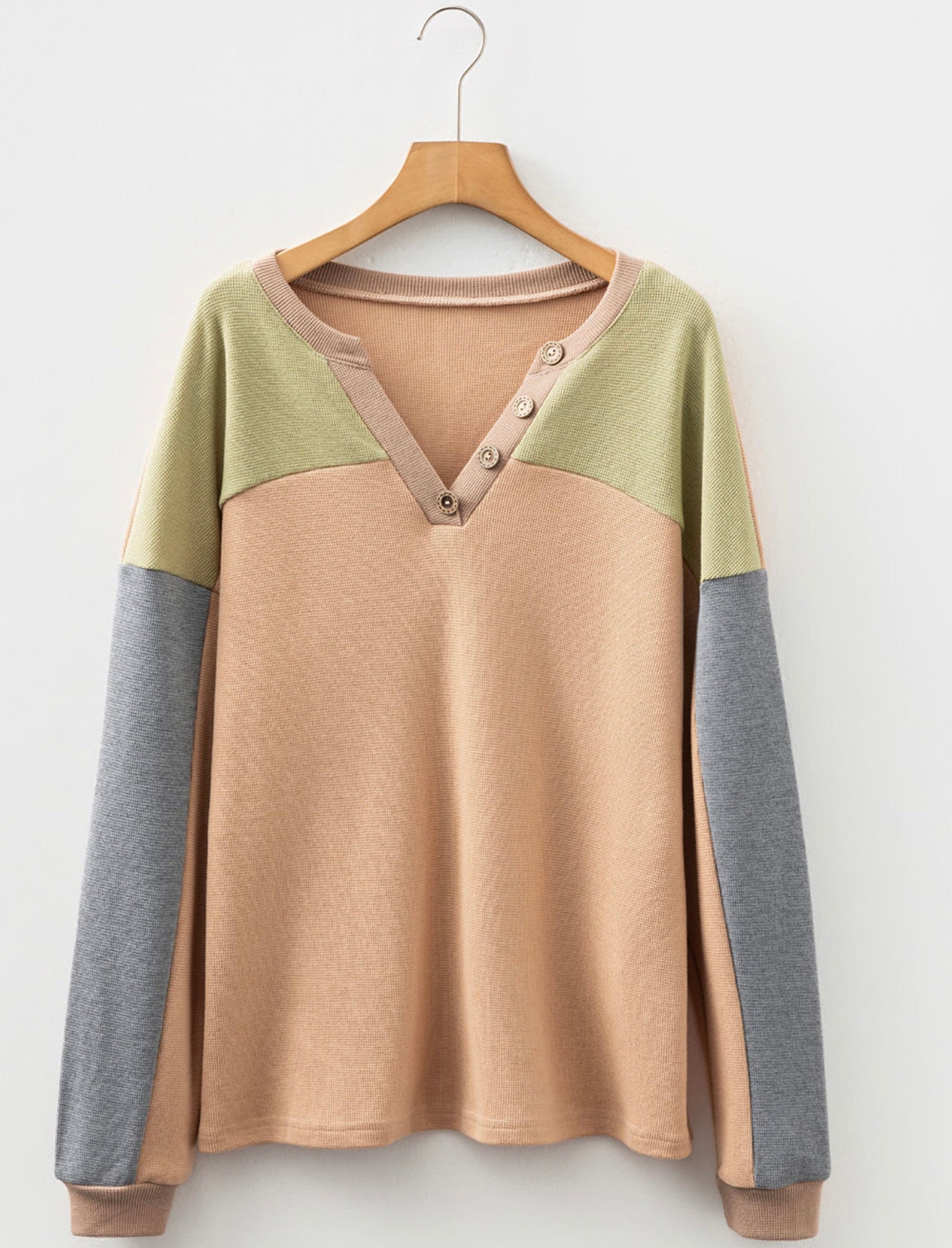 Buckskin Colorblock Henley Top