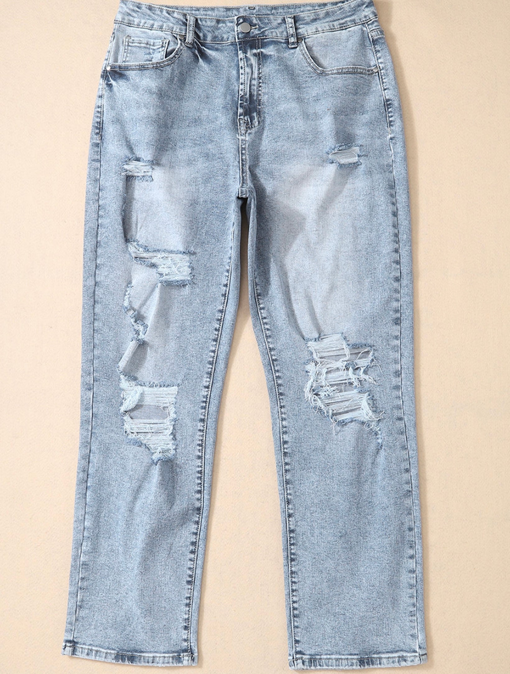 Light Wash Slim Fit High Waist Jeans