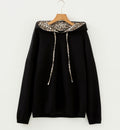 Leopard Drawstring Hoodie