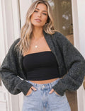 Charcoal Cropped Cardigan