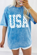 Star Print USA Oversized Graphic T-Shirt