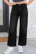 Black Cropped Straight Jeans
