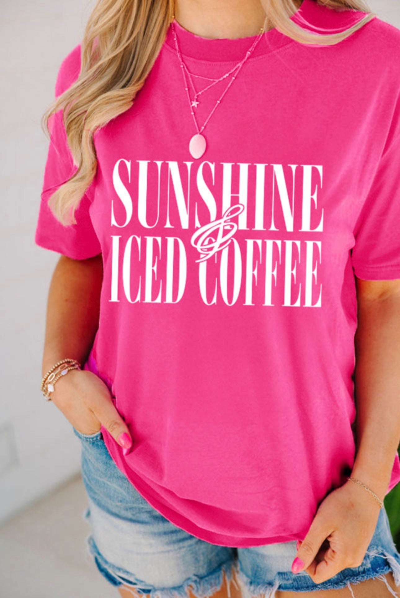 SUNSHINE & ICED COFFEE Graphic T-Shirt