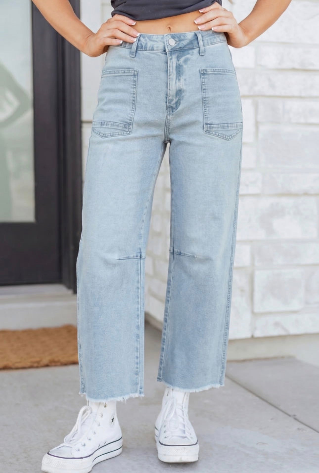 Beau Blue Cropped Straight Jeans