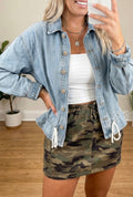 Beau Blue Drawstring Denim Jacket