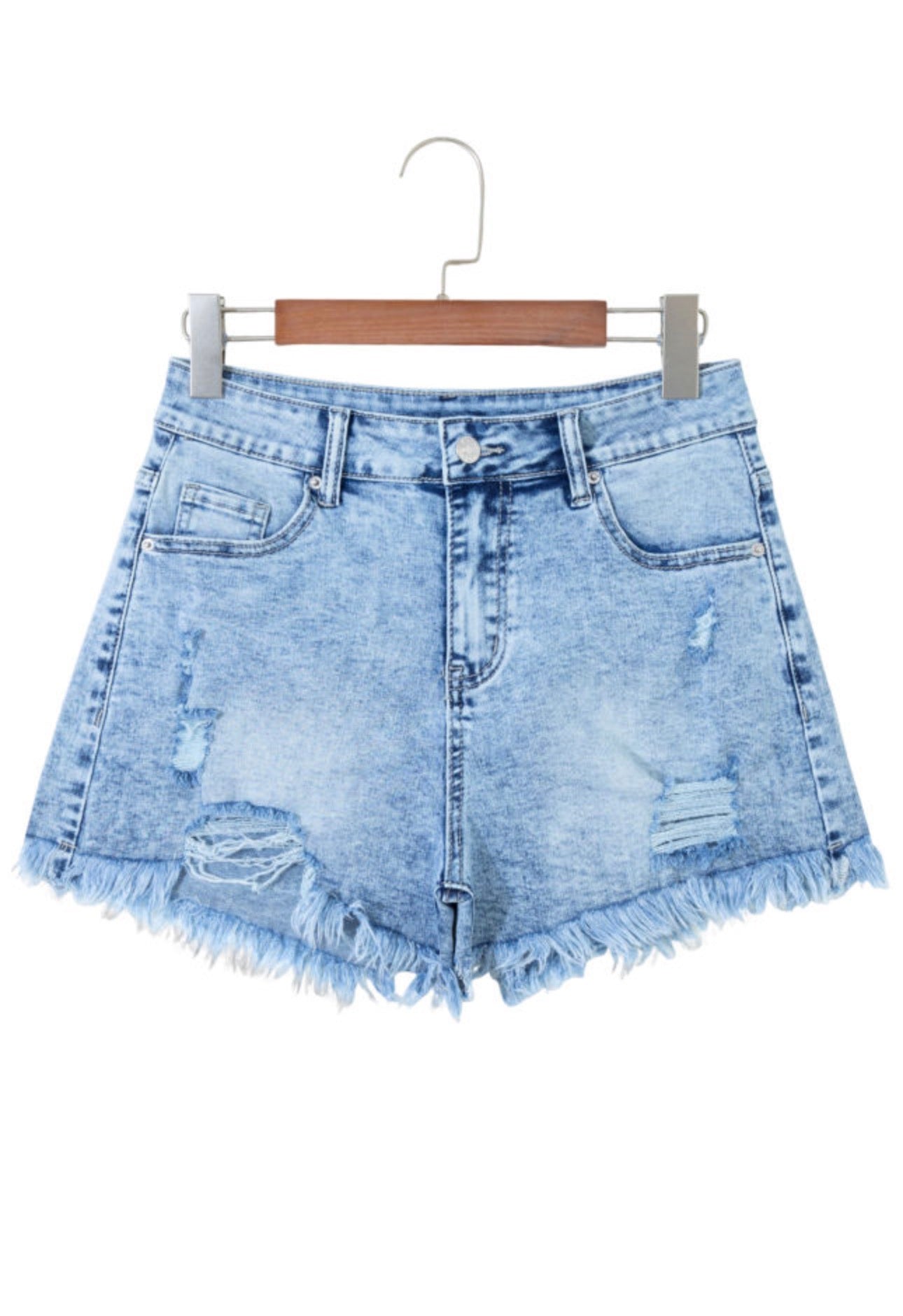 Distressed Acid Wash Jean Shorts