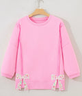 Floral Bow Patched Sweatshirt