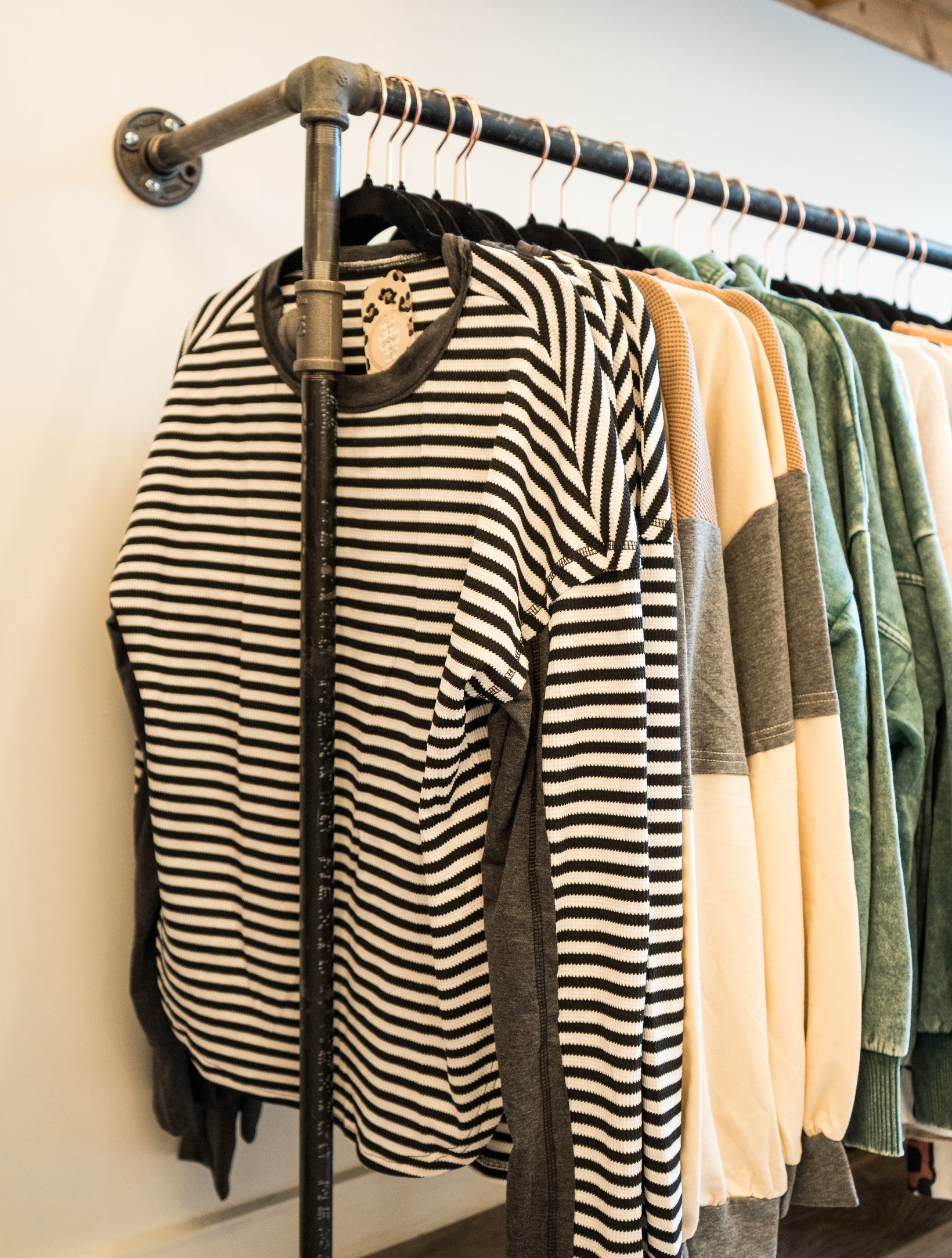 B&W Striped Patchwork Top