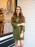 Green Oversized Slouchy Sweater Dress