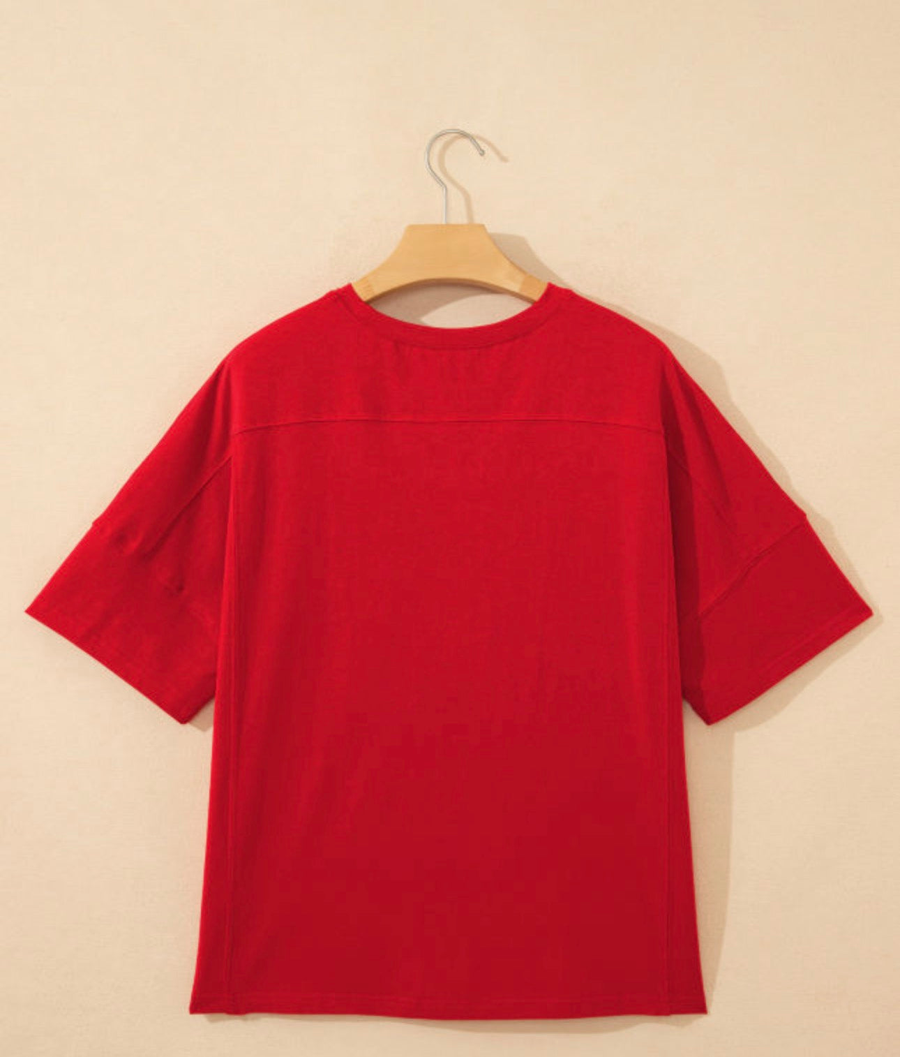 Red Embroidered USA T-Shirt