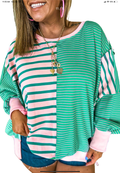 Curvy Colorblock Patchwork Sweatshirt