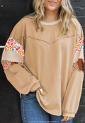 Curvy Floral Mixed Patchwork Top