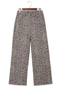 Leopard High Waist Wide Legged Jeans