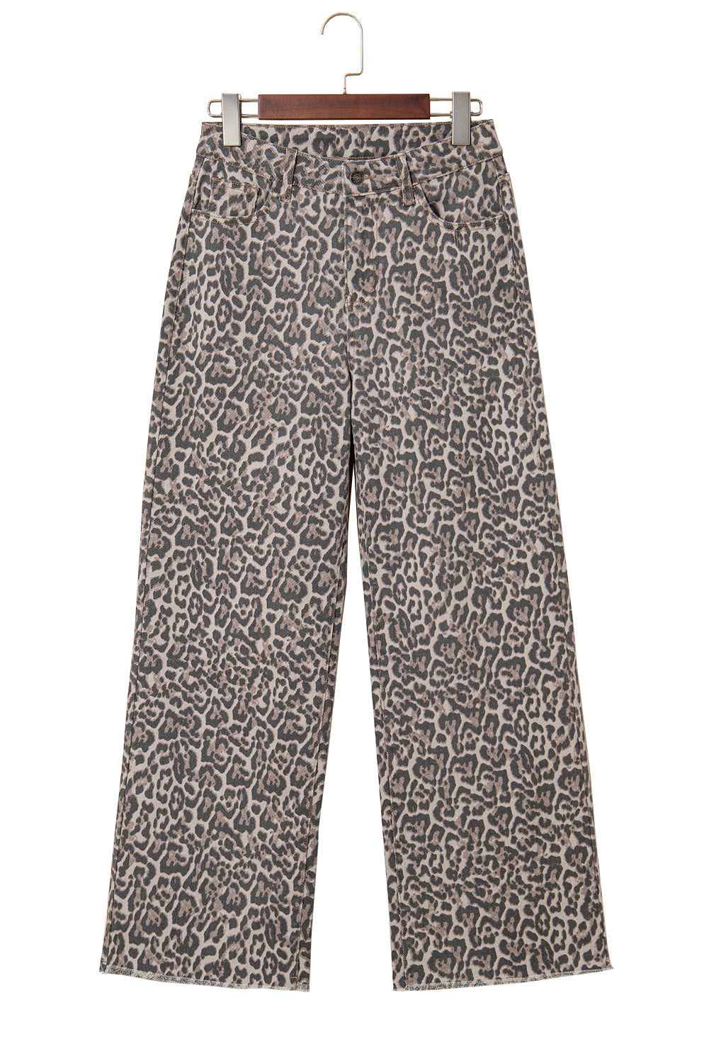 Leopard High Waist Wide Legged Jeans