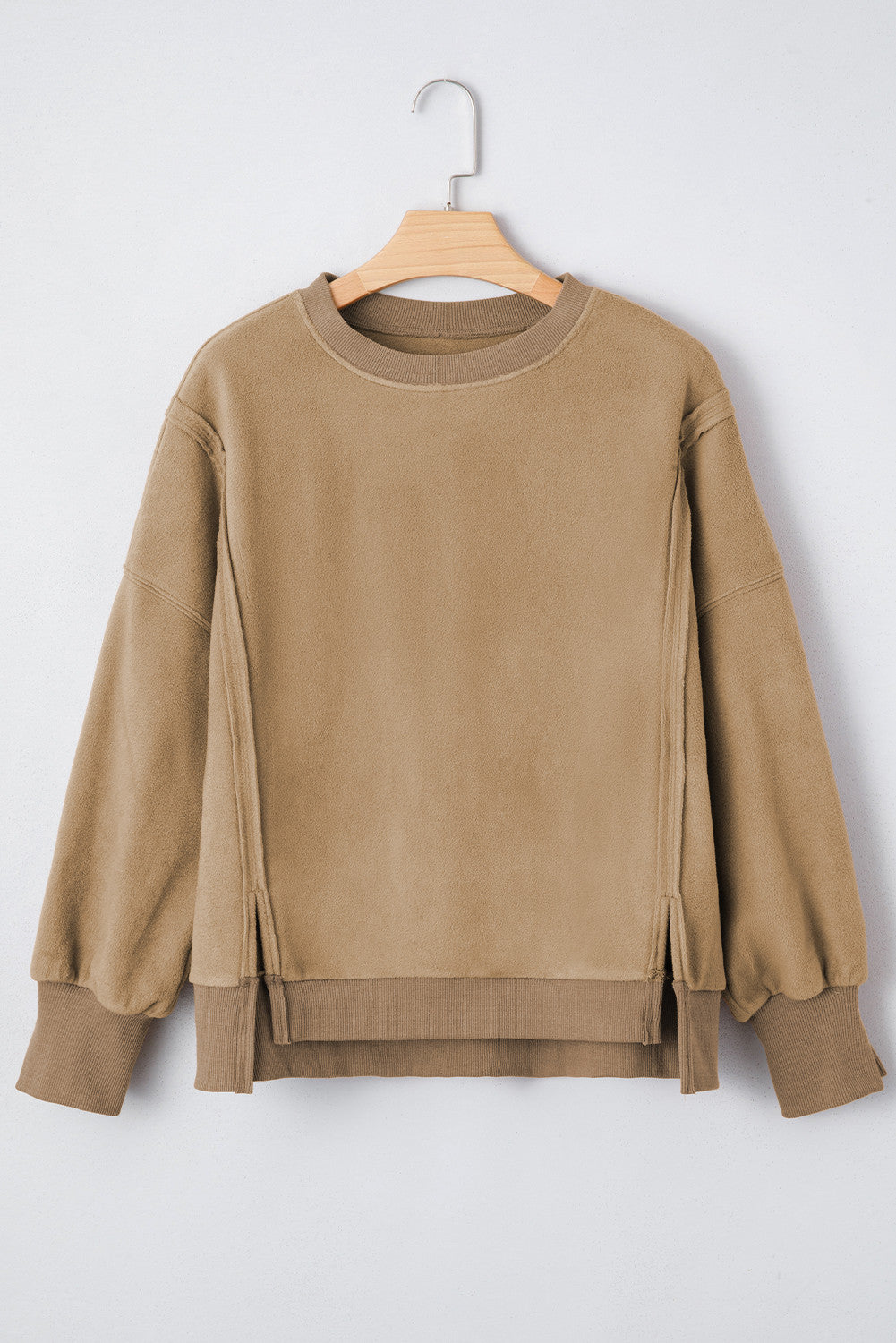 Dark Khaki Sherpa Crewneck Sweatshirt