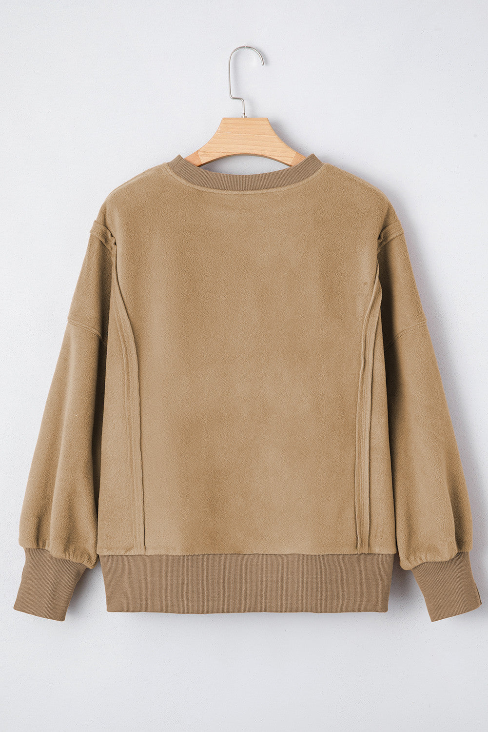 Dark Khaki Sherpa Crewneck Sweatshirt