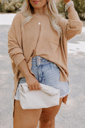 Curvy Drop Shoulder Knit Tunic Top