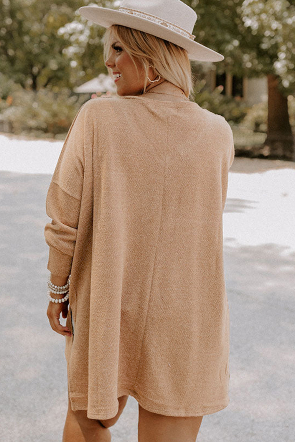 Curvy Drop Shoulder Knit Tunic Top