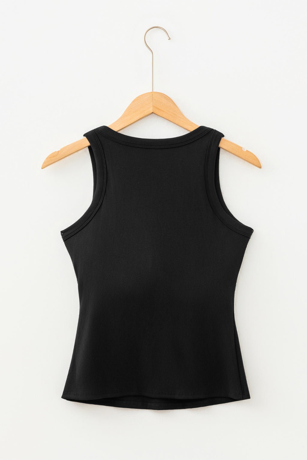 Black Ribbed Padded Tank Top