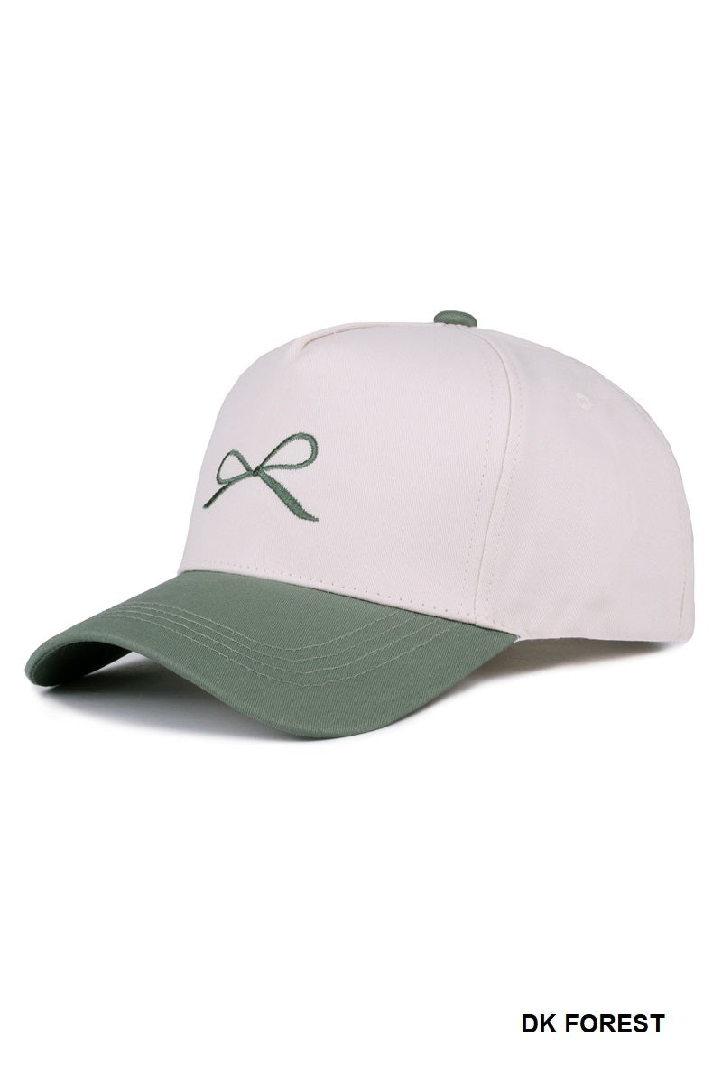 Bow Two-Tone Canvas Hat