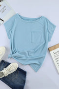Light Blue Short Sleeve T-Shirt with Pocket
