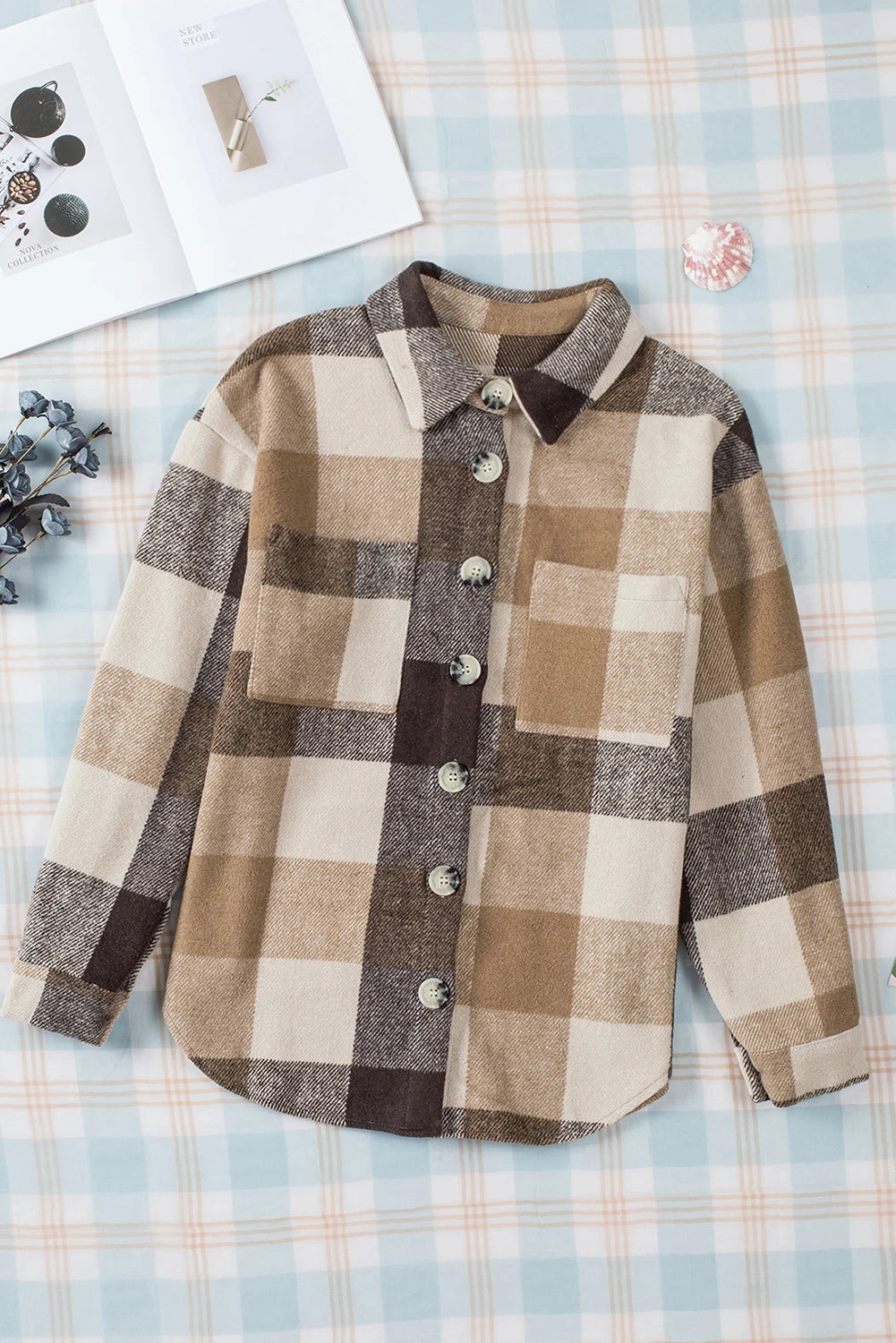 Plaid Color Block Shacket