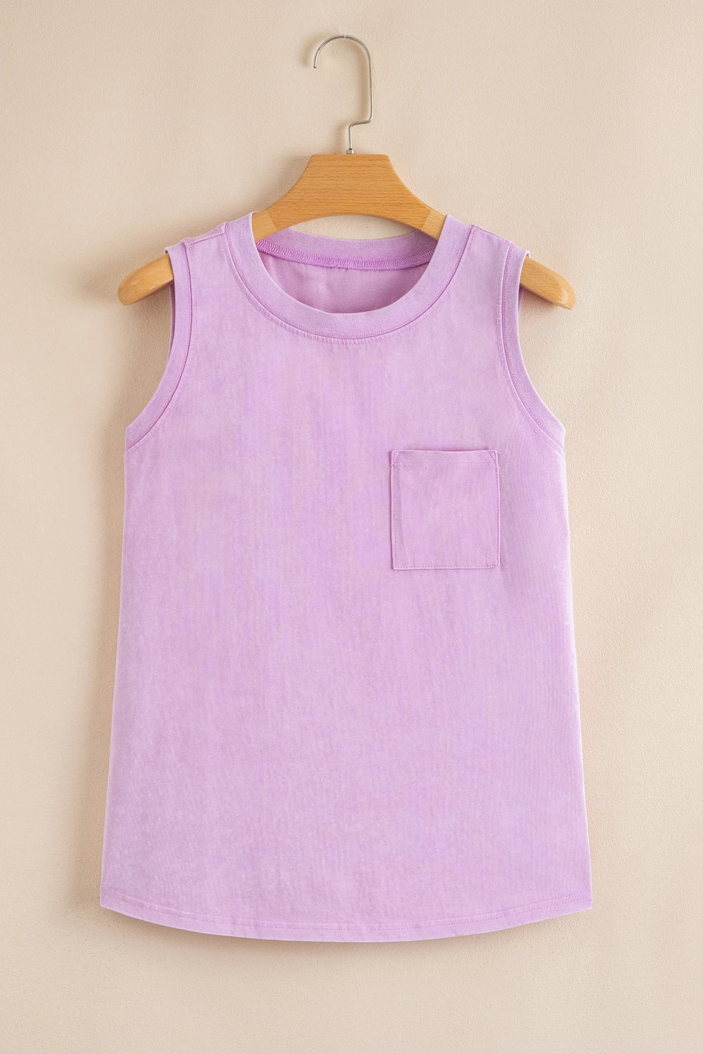 Purple Mineral Wash Tank Top with Pocket