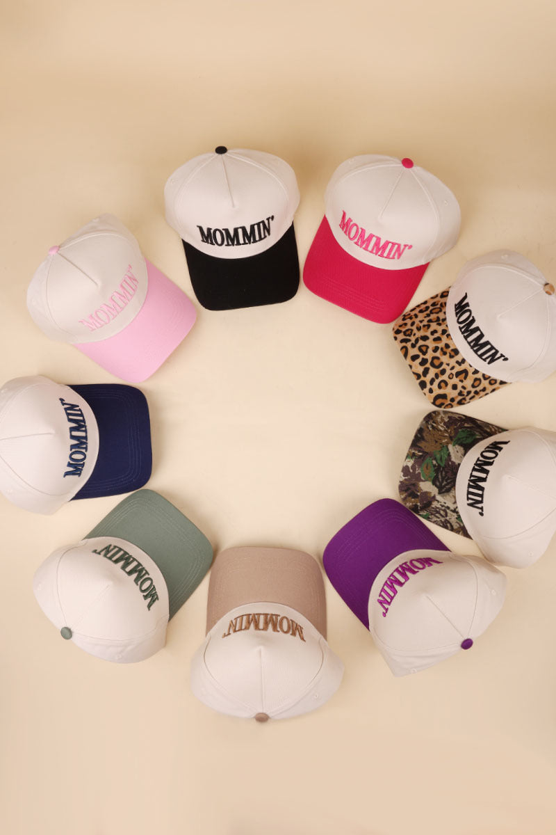 MOMMIN' Two-Tone Canvas Hat
